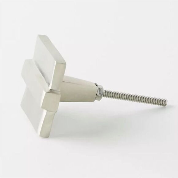 Anthropologie Square Aerin Knob Silver Drawer or Cabinet Pull Silver - Picture 1 of 7
